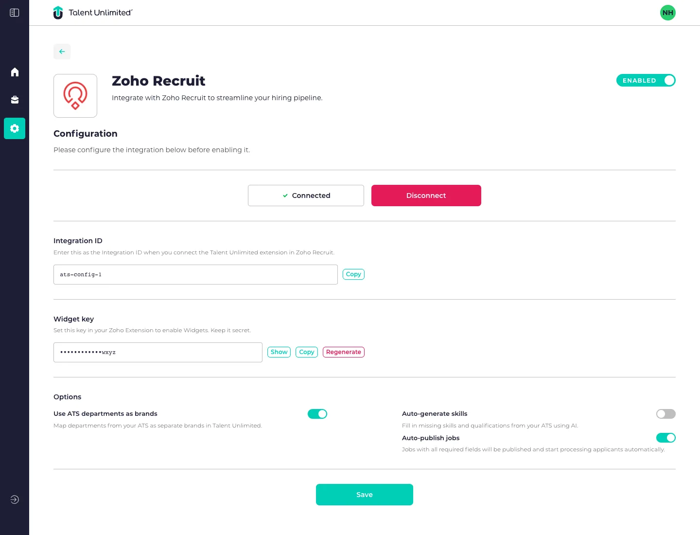 Zoho Recruit connected